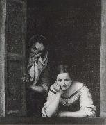 Bartolome Esteban Murillo Two Women at the window painting